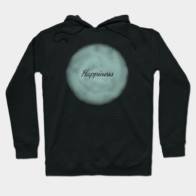 Happiness Positive Typography Art Minimal Design Hoodie by HiddenPuppets